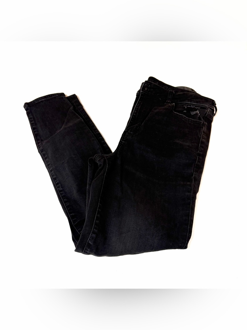 American Eagle Women’s Size 14 Super Hi Rise Jegging Jeans Black Stretch #4327
